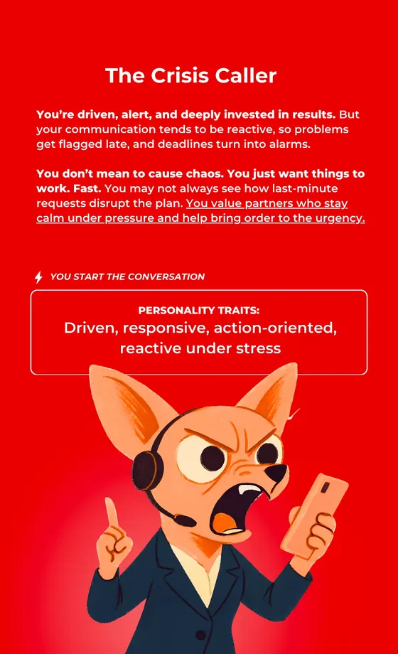 The Crisis Caller persona card