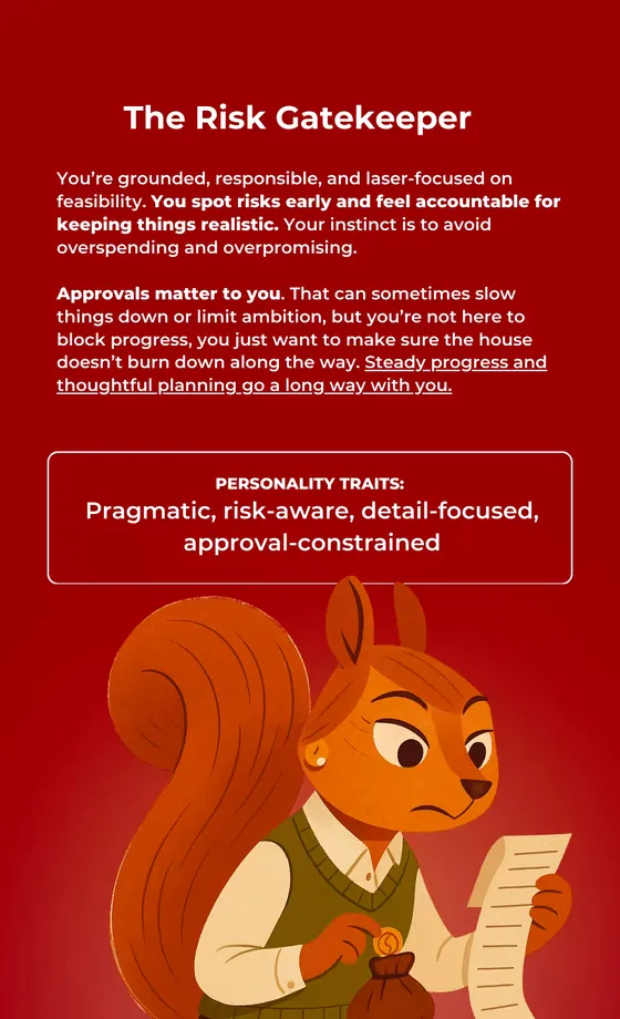 The Risk Gatekeeper persona card